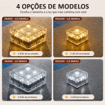 Luminária Solar LED Estilo Gelo Decorativa Jardim Prova d’Água Sem Fio Automática - Image 3