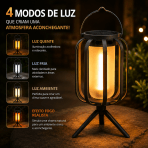 Lanterna Solar LED Efeito Chama USB Recarregável para Jardim e Camping - Image 4