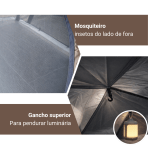 Barraca Automática Camada Dupla Camping Praia Parque Impermeável com Proteção UV e Ventilação Bege - Image 7