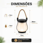 Lanterna Decorativa Solar  LED 2 Modos Luz Quente e Fogo Realista Recarregável - Image 6