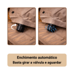 Colchao Inflavel Automatico Casal 192x133cm PVC com Travesseiro Bege para Camping Viagem - Image 6
