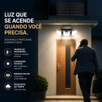 Luminária Solar LED Ultra Potente 3 Heads com Sensor de Movimento 3 Modos Prova D’Água - Image 2