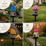 Luminária Solar Jardim LED Casa Resina Decorativa Prova d’Água Luz Quente Externa - Image 8