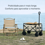 Cadeira Dobrável de Camping Estilo Kermit Madeira e Aço Portátil para Praia Pesca Piquenique - Image 6
