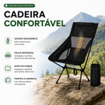 Cadeira Lua Camping 150kg Ultra Resistente Dobrável Portátil Conforto Premium Praia Pesca - Image 5