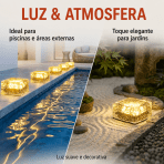 Luminária Solar LED Estilo Gelo Decorativa Jardim Prova d’Água Sem Fio Automática - Image 9