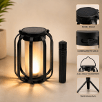 Lanterna Solar LED Efeito Chama USB Recarregável para Jardim e Camping - Image 3