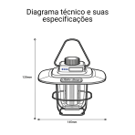 Lanterna LED Camping TCL Recarregável USB 60H Retro IPX4 Portátil com Gancho e Luz Ambiente - Image 8