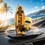 Decoração Automotiva Ursinho Surfista para Painel de Carro e Caminhão Premium