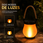 Lanterna Decorativa Solar  LED 2 Modos Luz Quente e Fogo Realista Recarregável - Image 2
