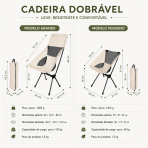 Cadeira Lua Camping 150kg Ultra Resistente Dobrável Portátil Conforto Premium Praia Pesca - Image 7