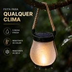 Lanterna Decorativa Solar  LED 2 Modos Luz Quente e Fogo Realista Recarregável - Image 3