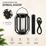 Lanterna Solar LED Efeito Chama USB Recarregável para Jardim e Camping - Image 8