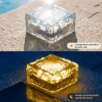 Luminária Solar LED Estilo Gelo Decorativa Jardim Prova d’Água Sem Fio Automática - Image 2