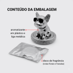 Aromatizador Automotivo Bulldog Prata Luxo Difusor Decorativo Perfume Painel Carro - Image 6