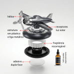 Aromatizante Automotivo Solar Avião Hélice Giratória Perfume para Carro Difusor Decorativo - Image 5