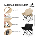 Cadeira Dobrável Portátil para Camping Pesca Praia Piquenique Reforçada - Image 3