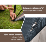 Barraca Automática Camada Dupla Camping Praia Parque Impermeável com Proteção UV e Ventilação Bege - Image 6