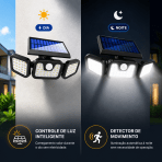 Luminária Solar LED Ultra Potente 3 Heads com Sensor de Movimento 3 Modos Prova D’Água - Image 3
