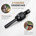 Pá Tática Multifuncional 10 em 1 Dobrável com Faca, Serra e Pederneira Sobrevivência Camping Carro - Image 3