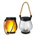 Lanterna Decorativa Solar  LED 2 Modos Luz Quente e Fogo Realista Recarregável - Image 10