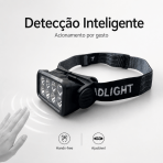 Lanterna Frontal LED Recarregável USB-C 8 LEDs Sensor de Movimento Camping Trilha - Image 2