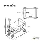 Carrinho Dobrável Multiuso para Camping e Praia com Freio de Pedal Tamanho M - Image 8