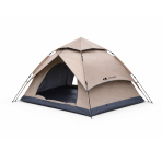 Barraca Automática Camada Dupla Camping Praia Parque Impermeável com Proteção UV e Ventilação Bege