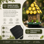 Luminária Solar Jardim LED Casa Resina Decorativa Prova d’Água Luz Quente Externa - Image 5