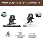 Decoração Automotivo Urso Skatista Boneco Deslizante para Painel de Carro - Image 2